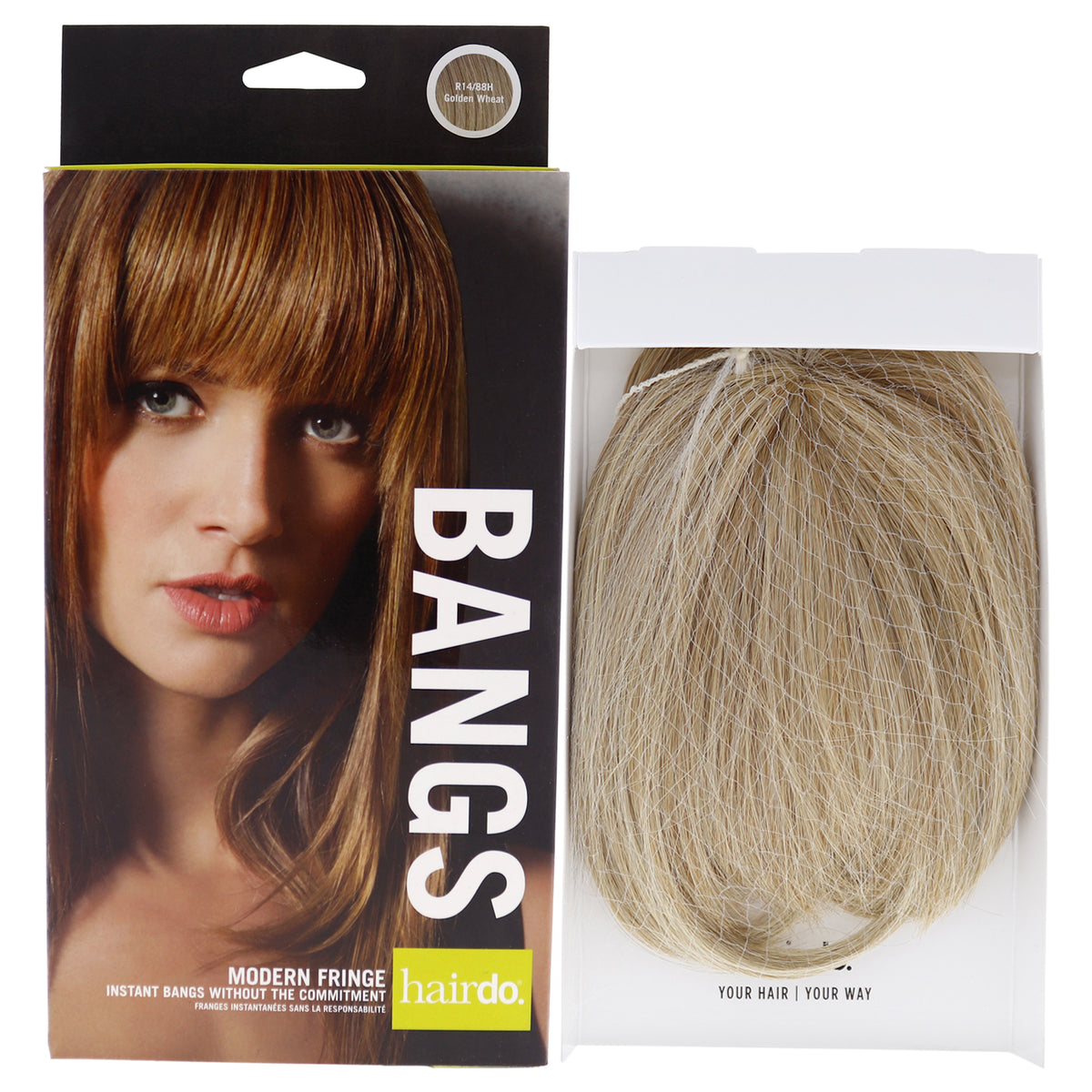 Modern Fringe Clip In Bang  R14 88H Golden Wheat by Hairdo for Women  1 Pc Hair Extension