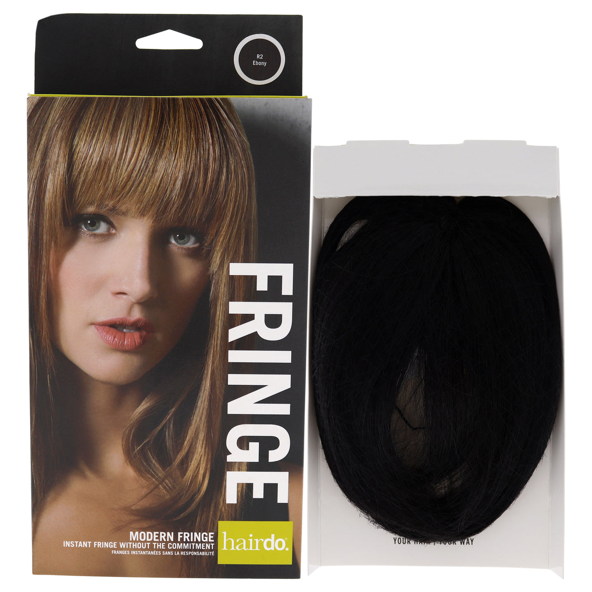 Modern Fringe Clip In Bang  R2 Ebony by Hairdo for Women  1 Pc Hair Extension