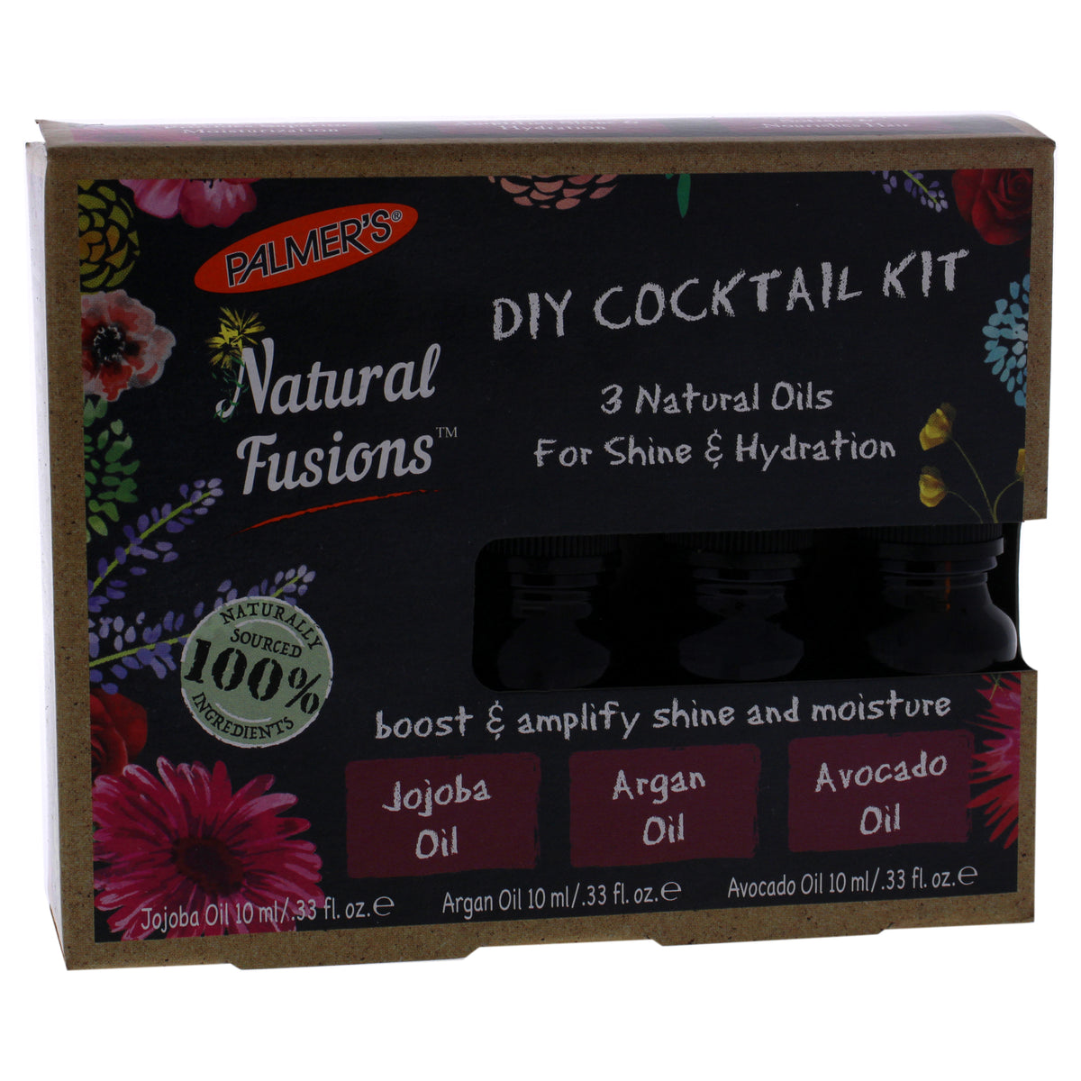 Natural Fusions Shine and Hydration DIY Cocktail Kit by Palmers for Unisex  3 x 033 oz Jojoba Oil  Argan Oil  Avocado Oil