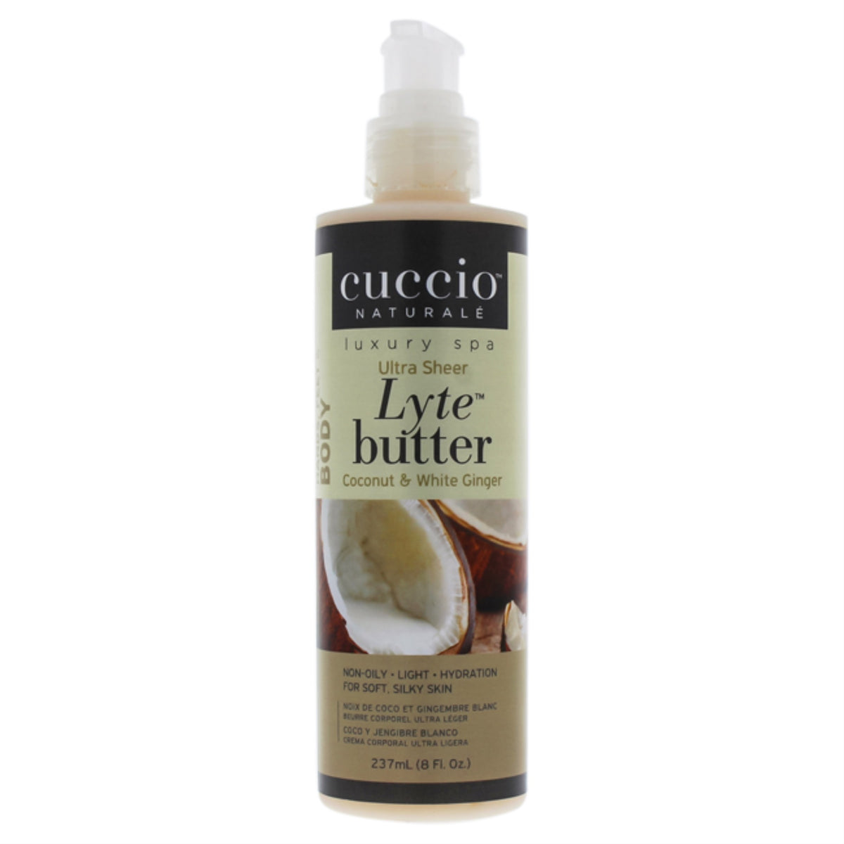 Lyte UltraSheer Body Butter  Coconut and White Ginger by Cuccio Naturale for Unisex  8 oz Body Lotion