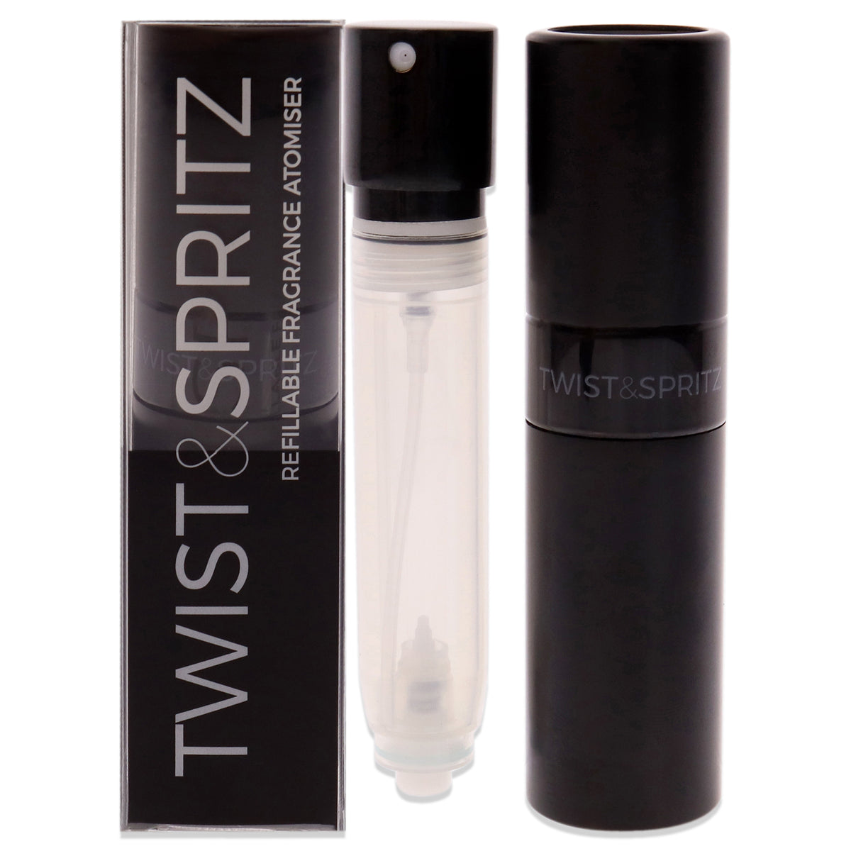 Twist and Spritz Atomiser  Black by Twist and Spritz for Women  8 ml Refillable Spray Empty