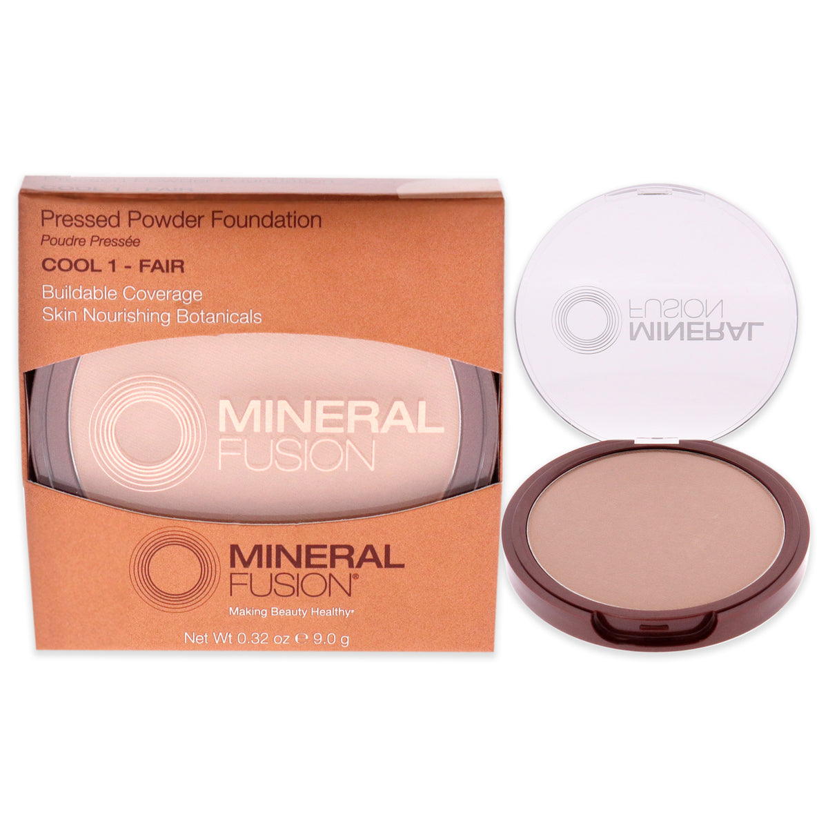 Pressed Powder Foundation  01 Cool by Mineral Fusion for Women  032 oz Foundation