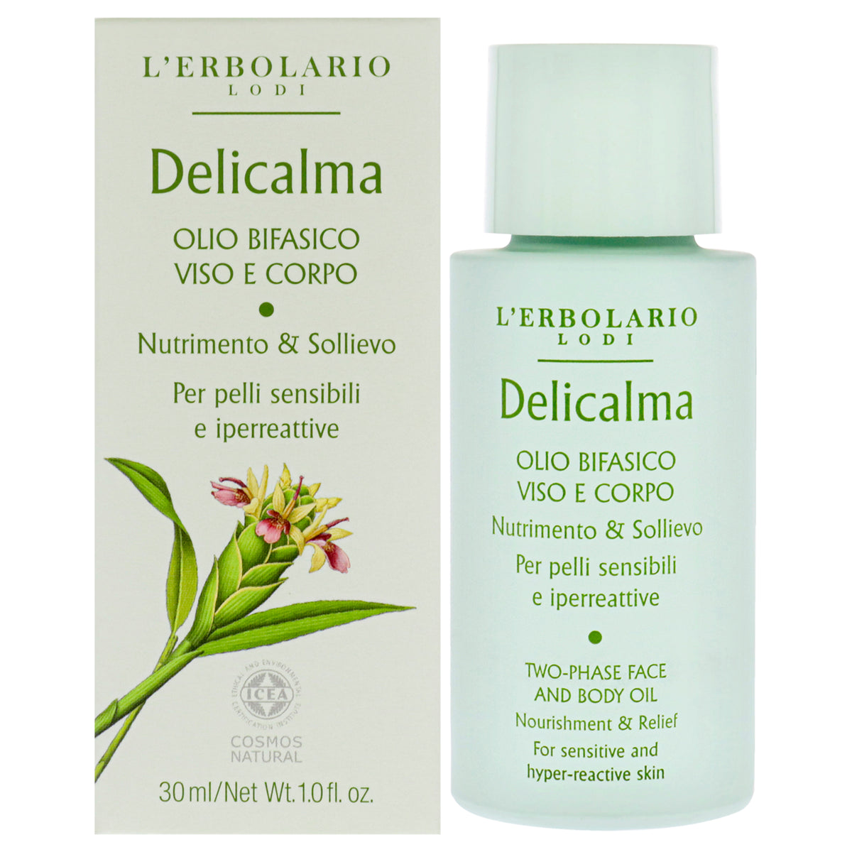 Delicalma TwoPhase Face and Body Oil by LErbolario for Unisex  1 oz Oil