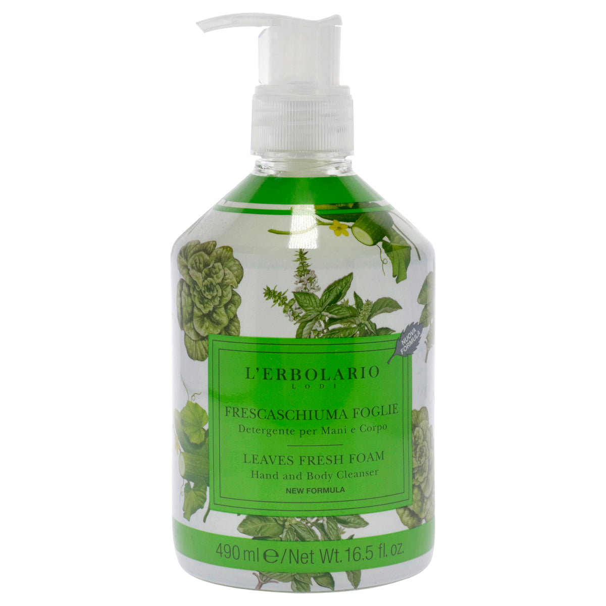 Leaves Fresh Foam Hand and Body Cleanser by LErbolario for Unisex  165 oz Body Wash