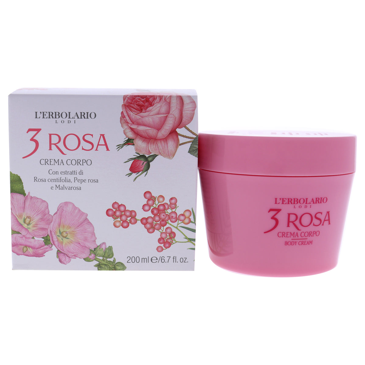 Body Cream  3 Rosa by LErbolario for Women  67 oz Body Cream