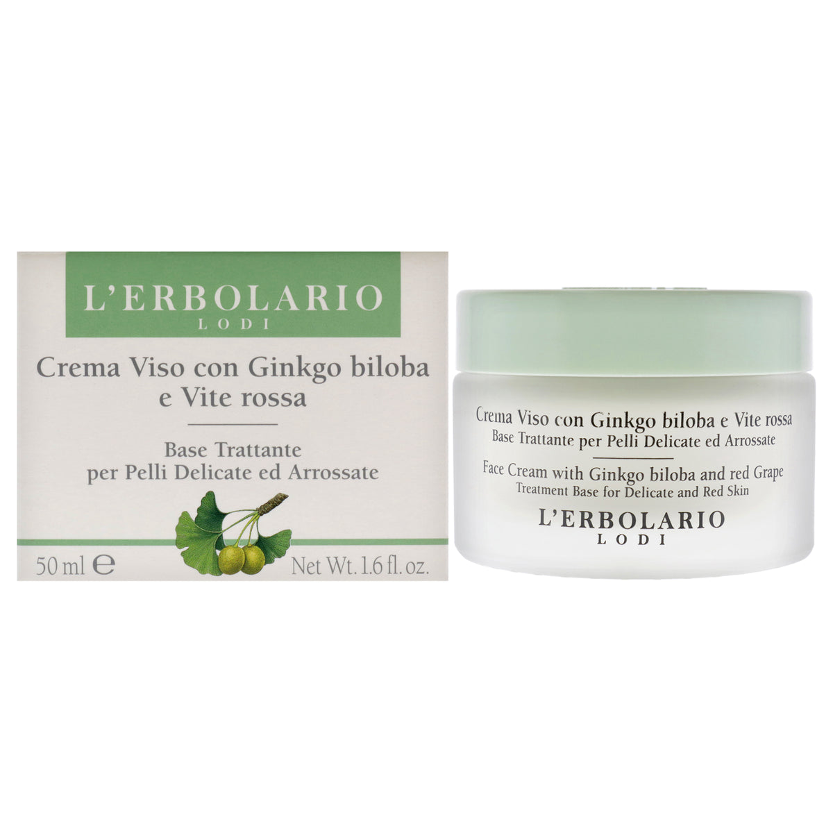 Face Cream  Ginkgo Biloba and Red Grape by LErbolario for Unisex  16 oz Cream