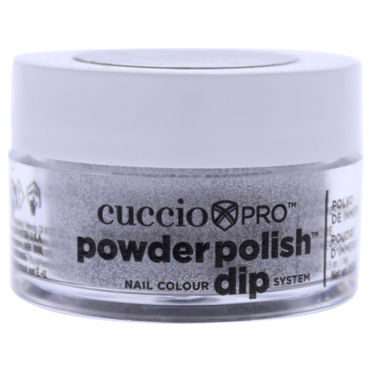 Pro Powder Polish Nail Colour Dip System  Silver with Rainbow Mica by Cuccio Colour for Women  05 oz Nail Powder