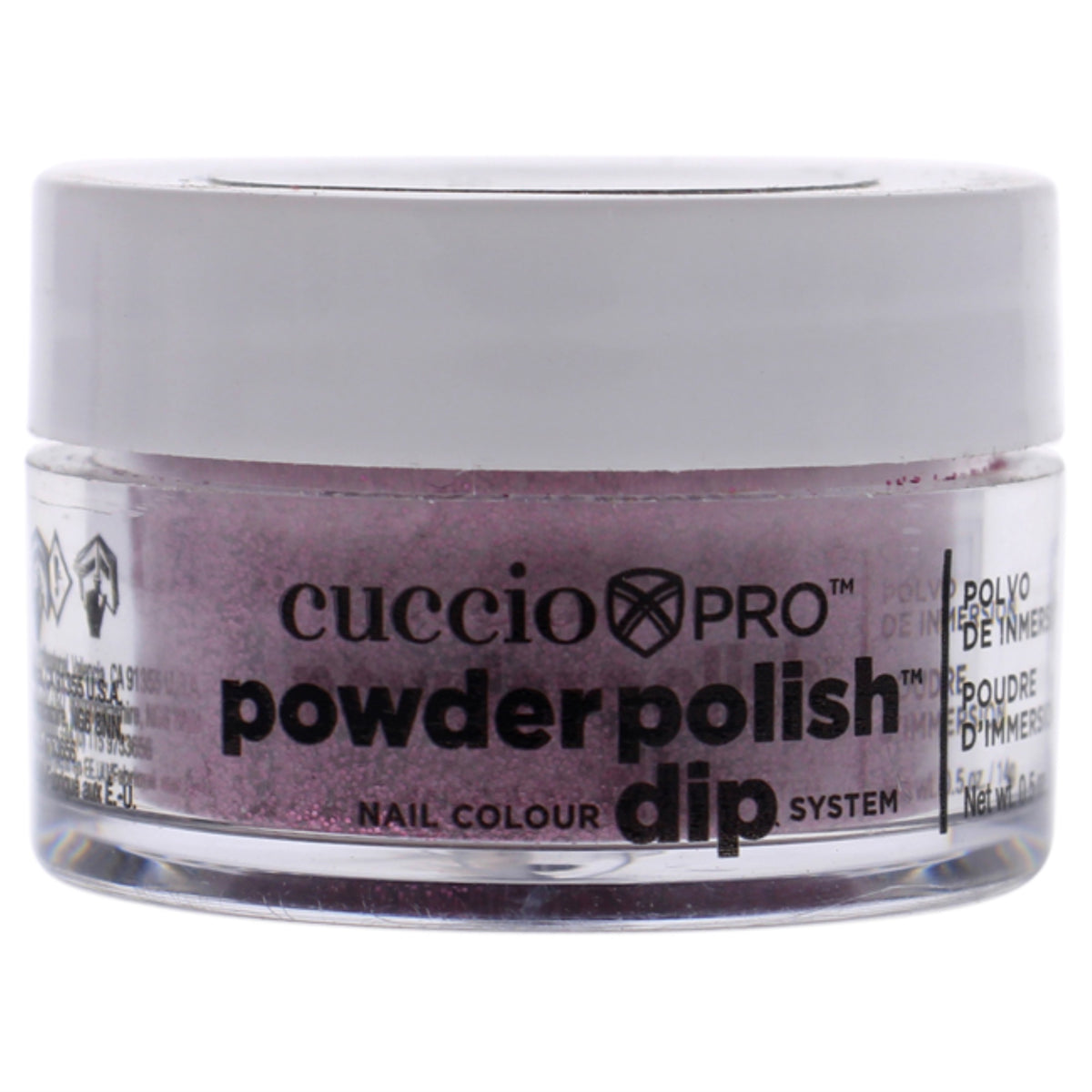 Pro Powder Polish Nail Colour Dip System  Barbie Pink Glitter by Cuccio Colour for Women  05 oz Nail Powder