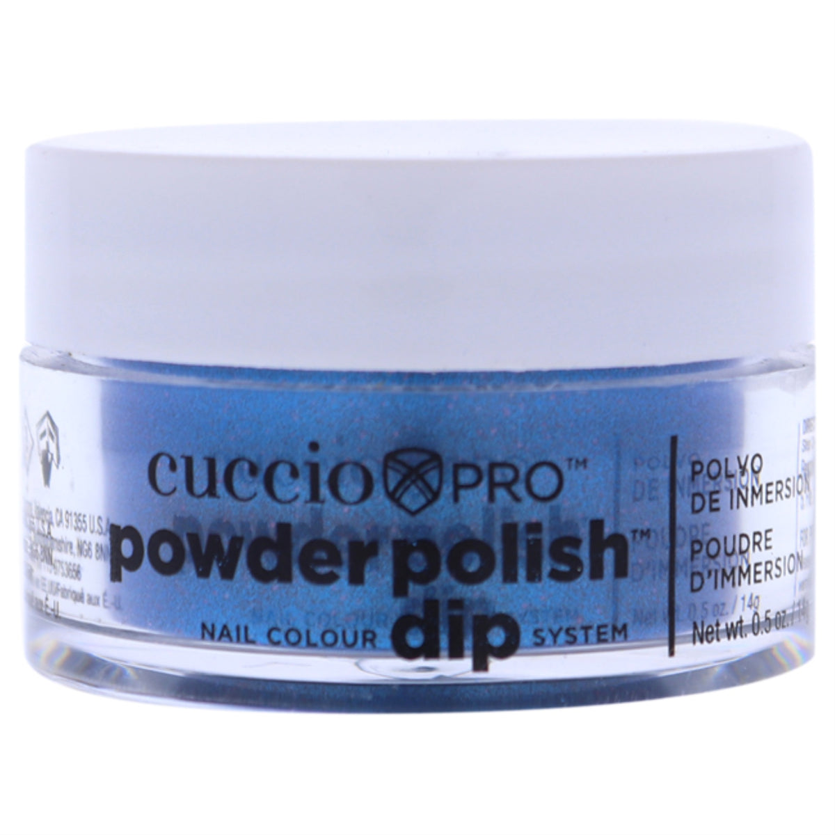 Pro Powder Polish Nail Colour Dip System  Blue With Pink Glitter by Cuccio Colour for Women  05 oz Nail Powder