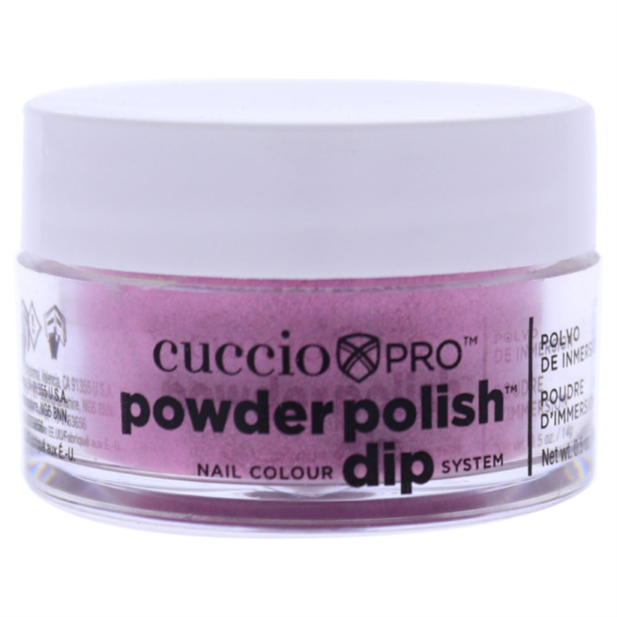 Pro Powder Polish Nail Colour Dip System  Deep Pink With Pink Glitter by Cuccio Colour for Women  05 oz Nail Powder