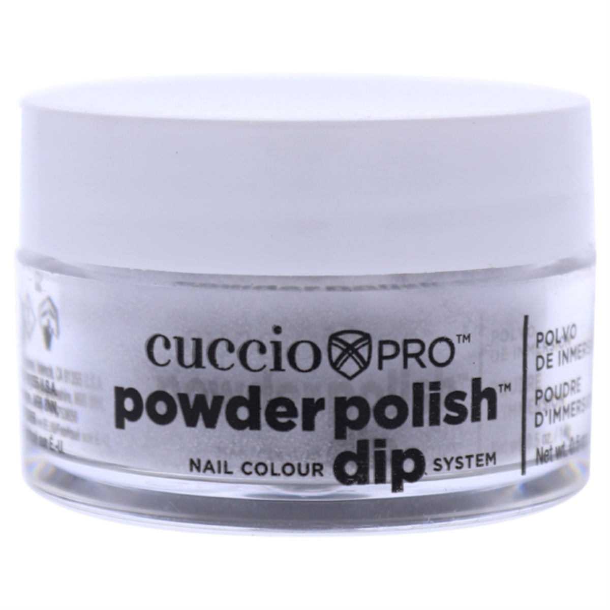 Pro Powder Polish Nail Colour Dip System  Platinum Silver Glitter by Cuccio Colour for Women  05 oz Nail Powder