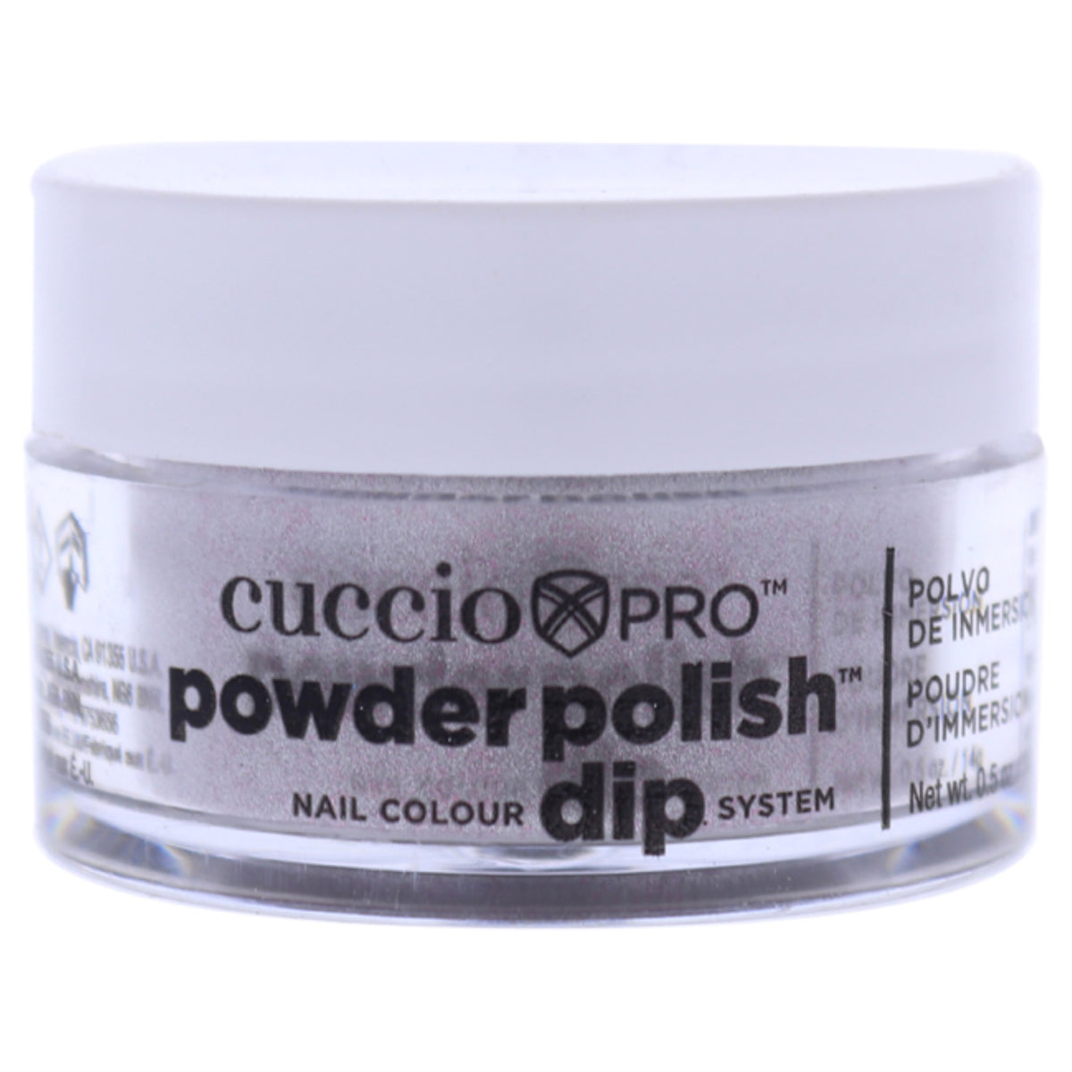 Pro Powder Polish Nail Colour Dip System  Silver With Baby Pink Glitter by Cuccio Colour for Women  05 oz Nail Powder