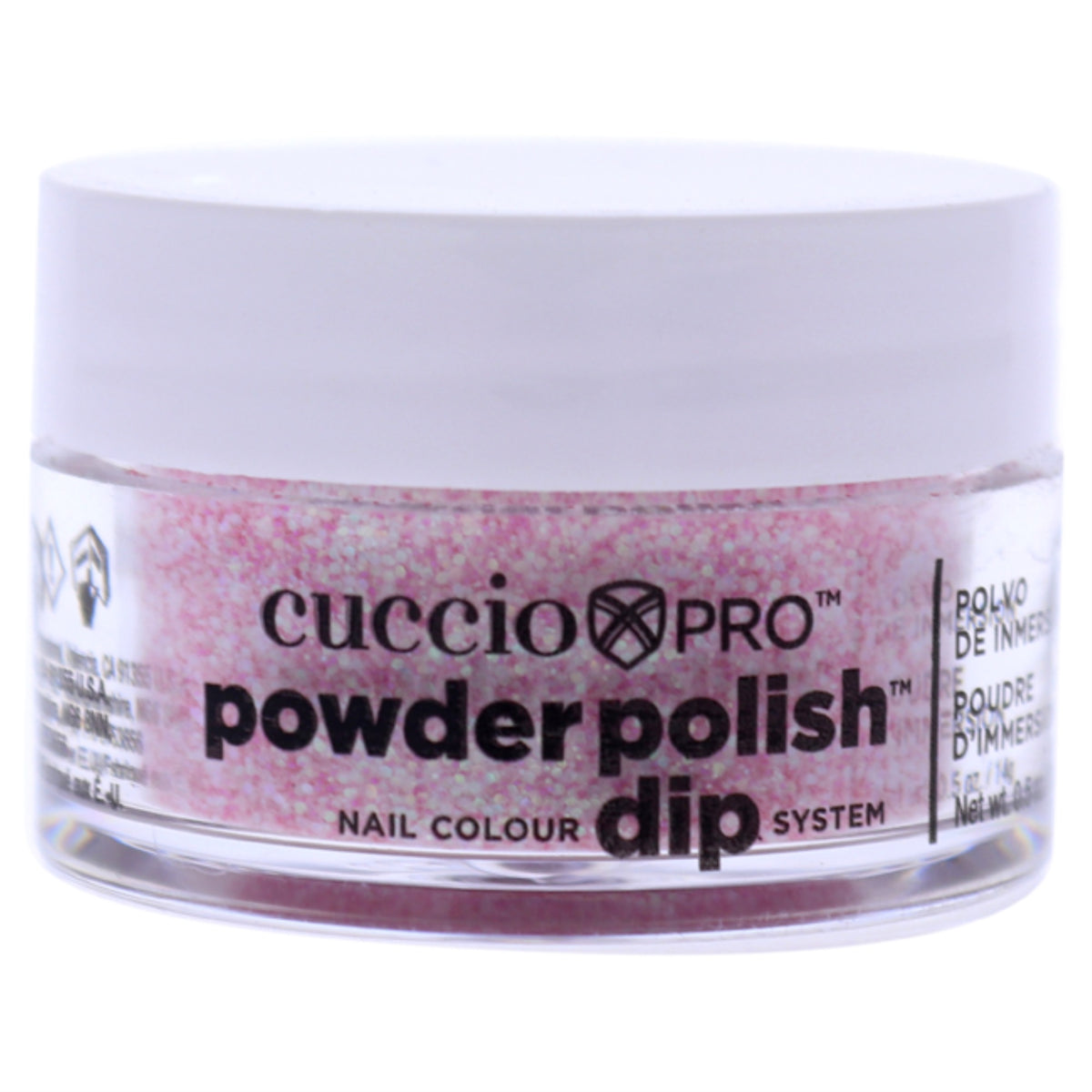 Pro Powder Polish Nail Colour Dip System  Soft Pink Glitter by Cuccio Colour for Women  05 oz Nail Powder