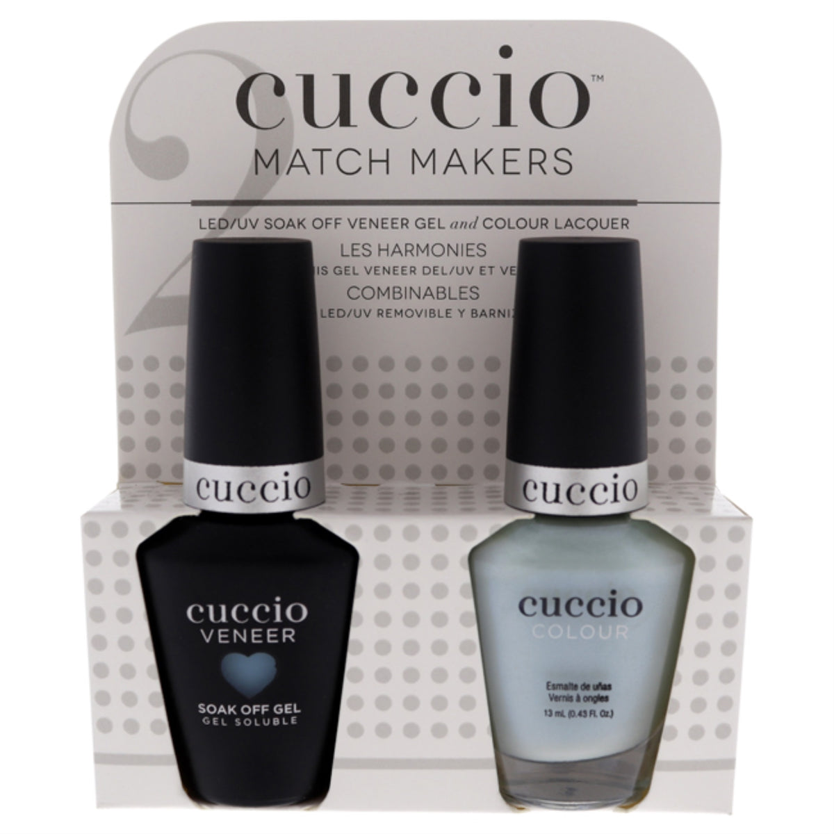 Match Makers Set  Meet Me in Mykonos by Cuccio Colour for Women  2 Pc 044oz Veneer Soak Of Gel Nail Polish  043oz Colour Nai