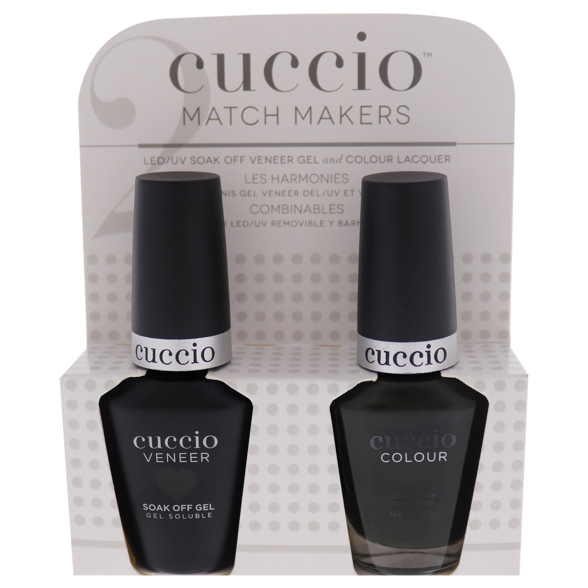 Match Makers Set  Glassgow Nights by Cuccio Colour for Women  2 Pc 044oz Veneer Soak Of Gel Nail Polish  043oz Colour Nail P