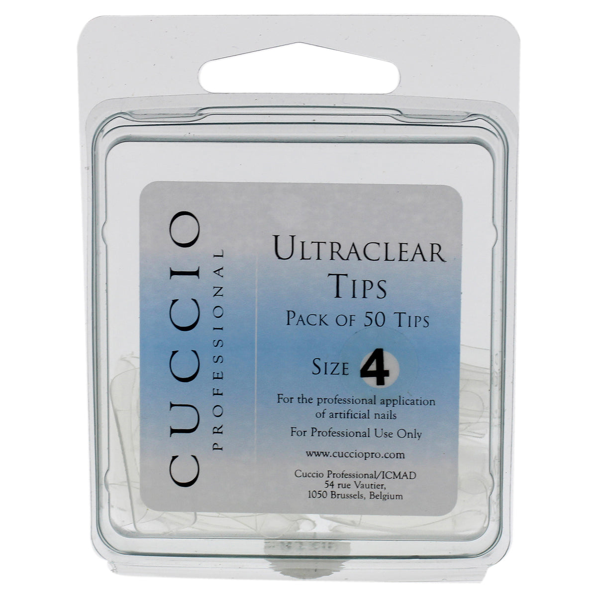 Ultraclear Tips Pack  4 by Cuccio Pro for Women  50 Pc Acrylic Nails