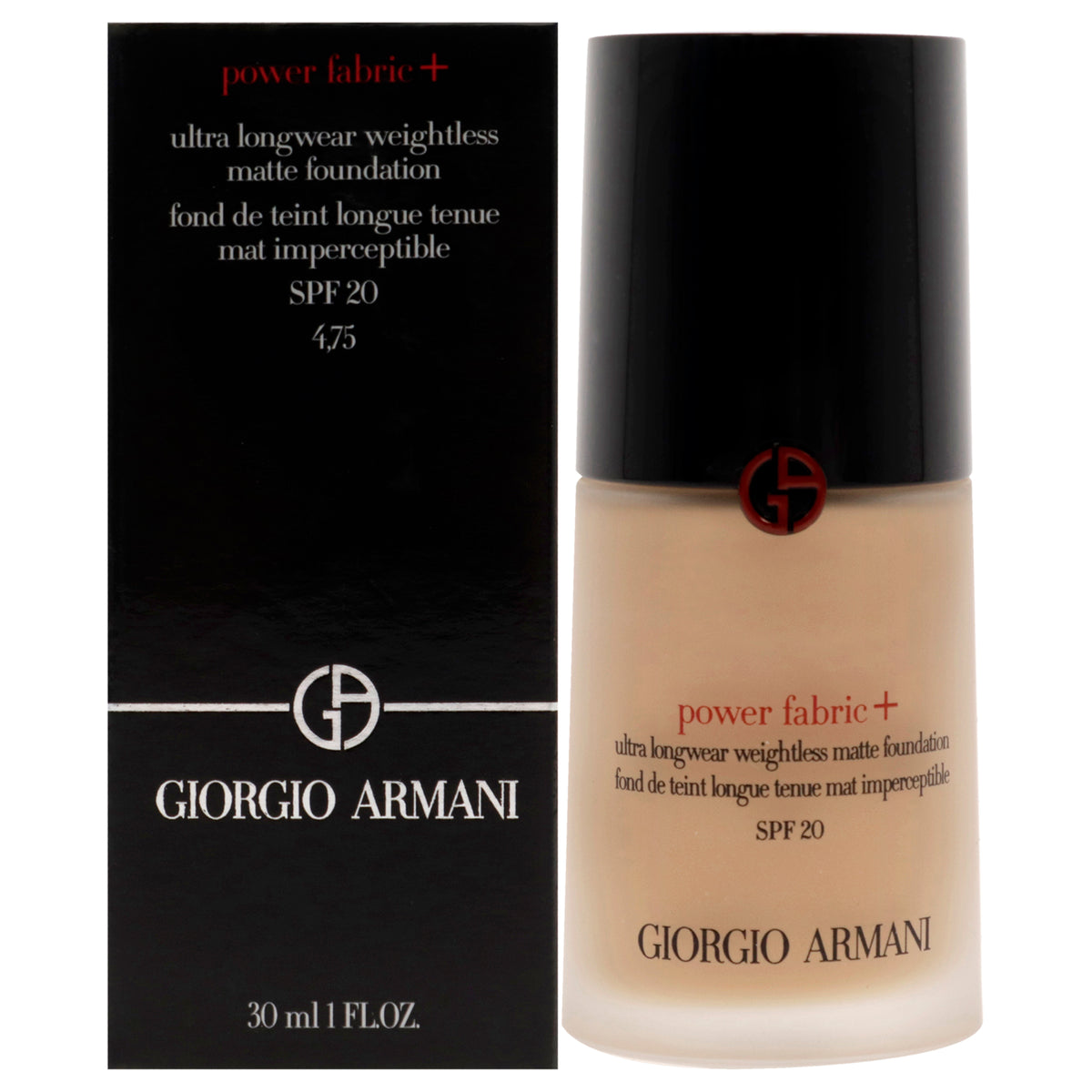 Power Fabric Plus Longwear Weightless Matte Foundation SPF 20  475 by Giorgio Armani for Women  1 oz Foundation