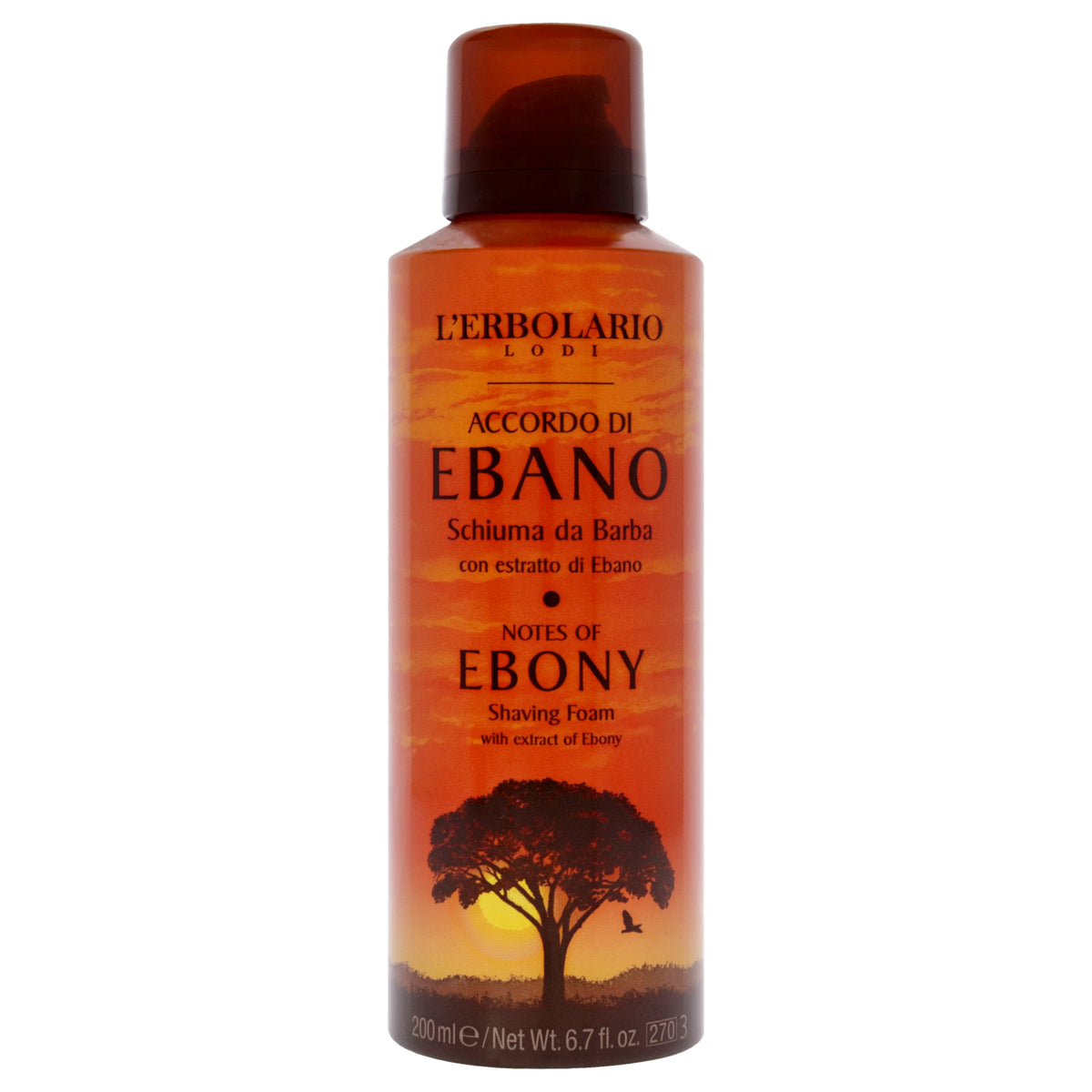 Notes of Ebony Shaving Foam by LErbolario for Men  67 oz Shaving Foam