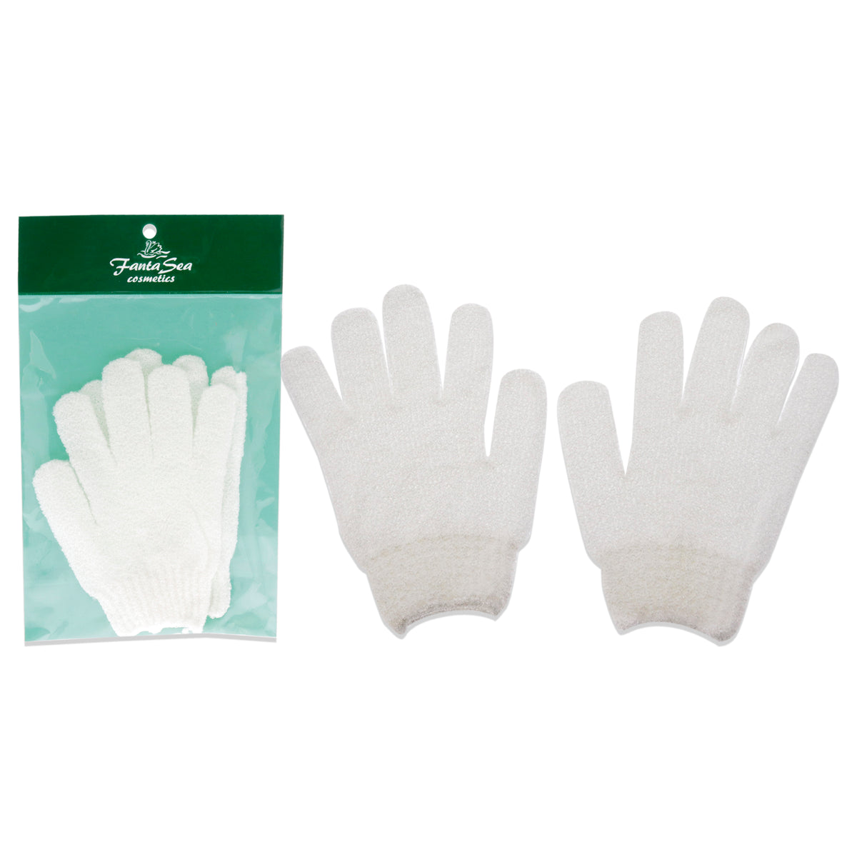 Exfoliating Gloves  White by FantaSea for Women  1 Pair Gloves