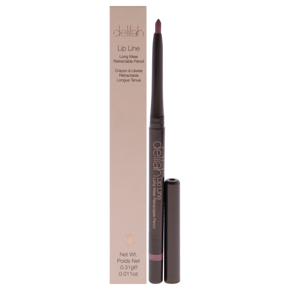 Lip Line Long Wear Retractable Pencil  Naked by Delilah for Women  0011 oz Lip Liner