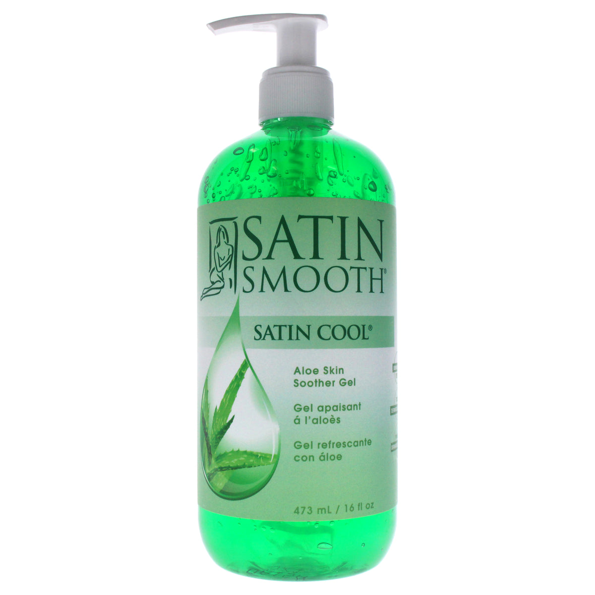 Satin Cool Aloe Skin Soother Gel by Satin Smooth for Unisex  16 oz Gel