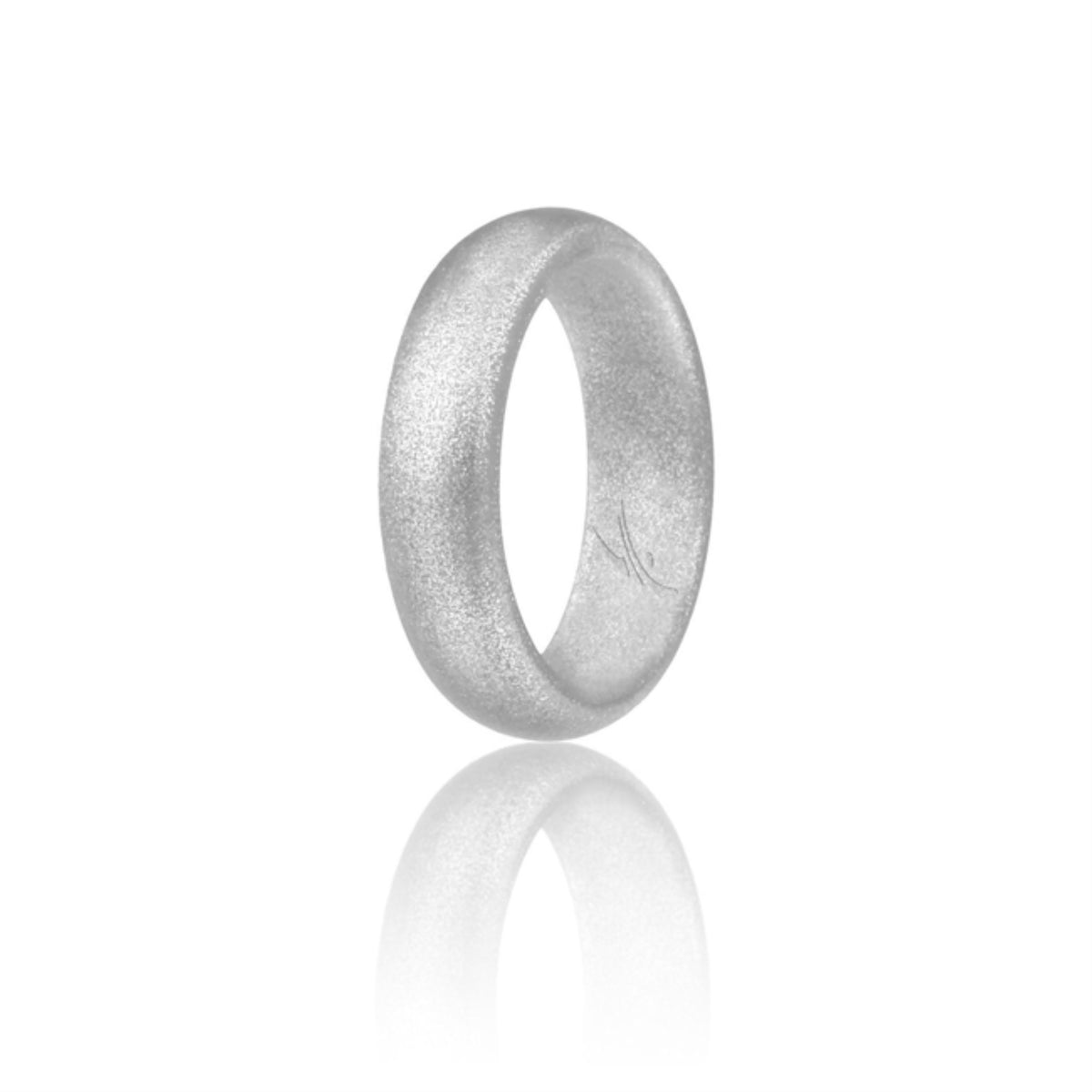 Silicone Wedding Ring  Dome Style  Silver by ROQ for Women  4 mm Ring