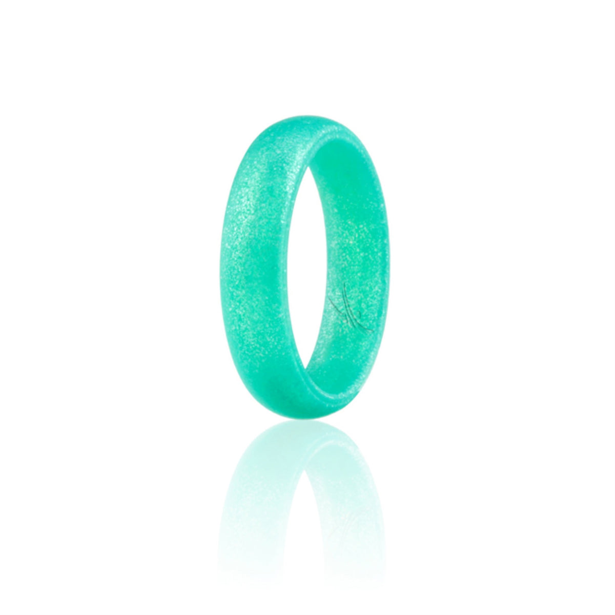 Silicone Wedding Ring  Dome Style  Metal Turquoise by ROQ for Women  6 mm Ring