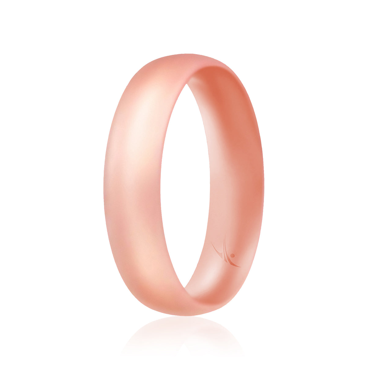 Silicone Wedding Ring  Dome Style Thin Comfort Fit  Rose Gold by ROQ for Women  4 mm Ring