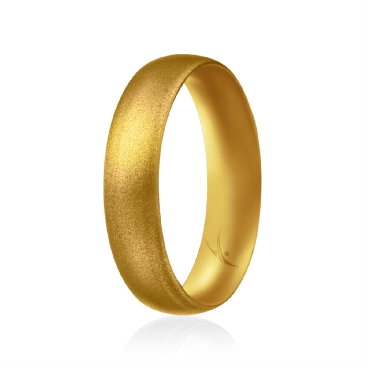 Silicone Wedding Ring  Dome Style Thin Comfort Fit  Gold by ROQ for Women  4 mm Ring