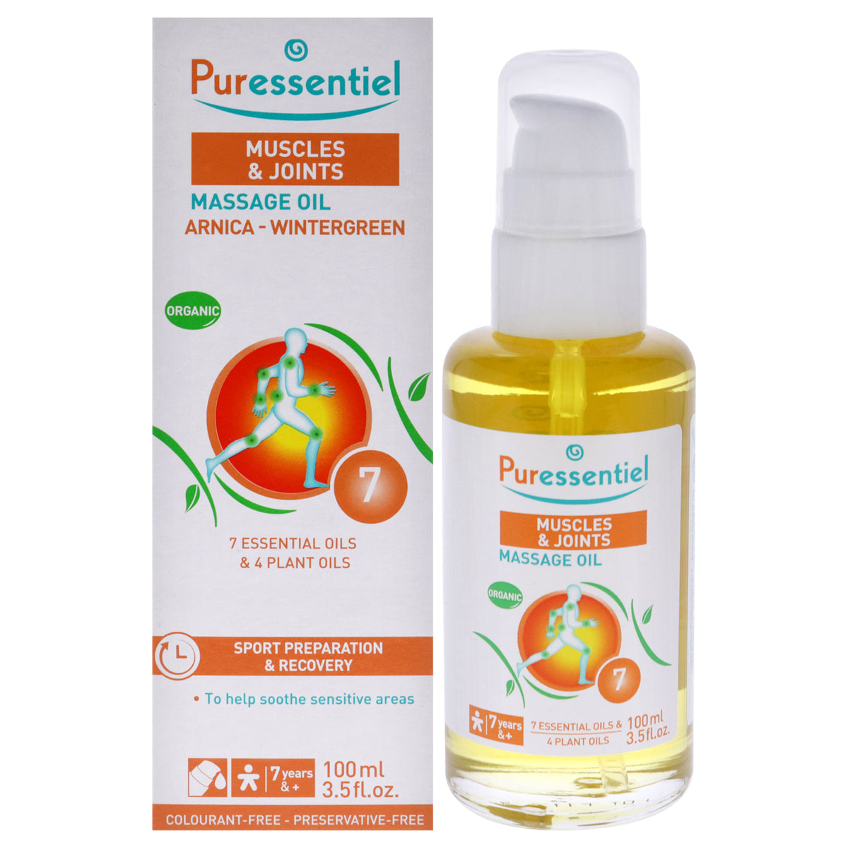 Muscle Relaxing Organic Massage Oil  Arnica and Wintergreen by Puressentiel for Unisex  35 oz Oil