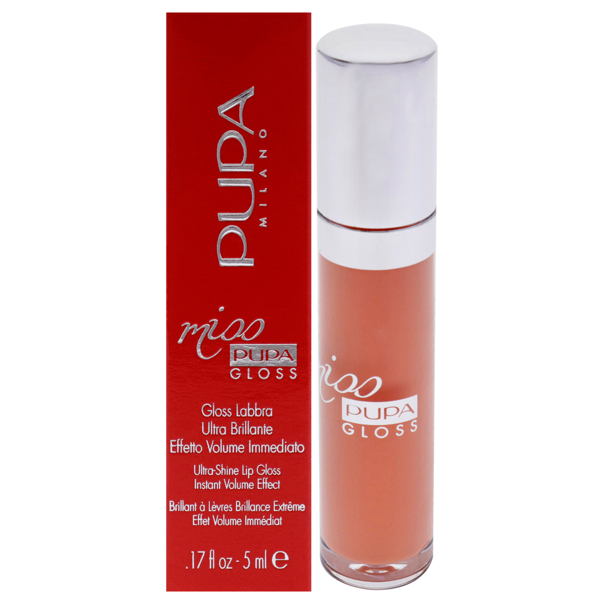 Miss Pupa Gloss UltraShine Lip Gloss  201 Tender Apricot by Pupa Milano for Women  017 oz Lip Gloss