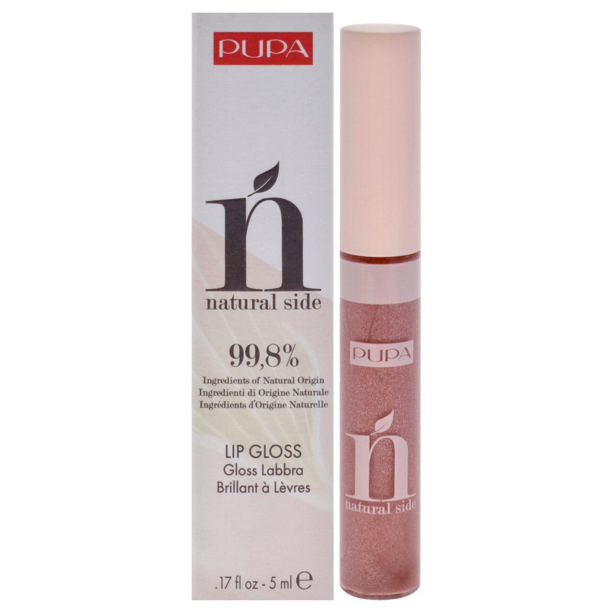 Natural Side Lip Gloss  004 Pearly Nude by Pupa Milano for Women  017 oz Lip Gloss