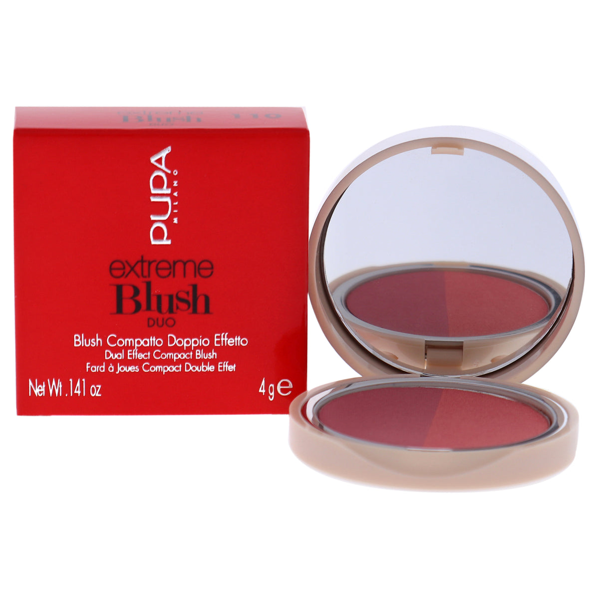 Extreme Blush Duo  110 Radiant Amarant  Glow Watermelon by Pupa Milano for Women  0141 oz Blush