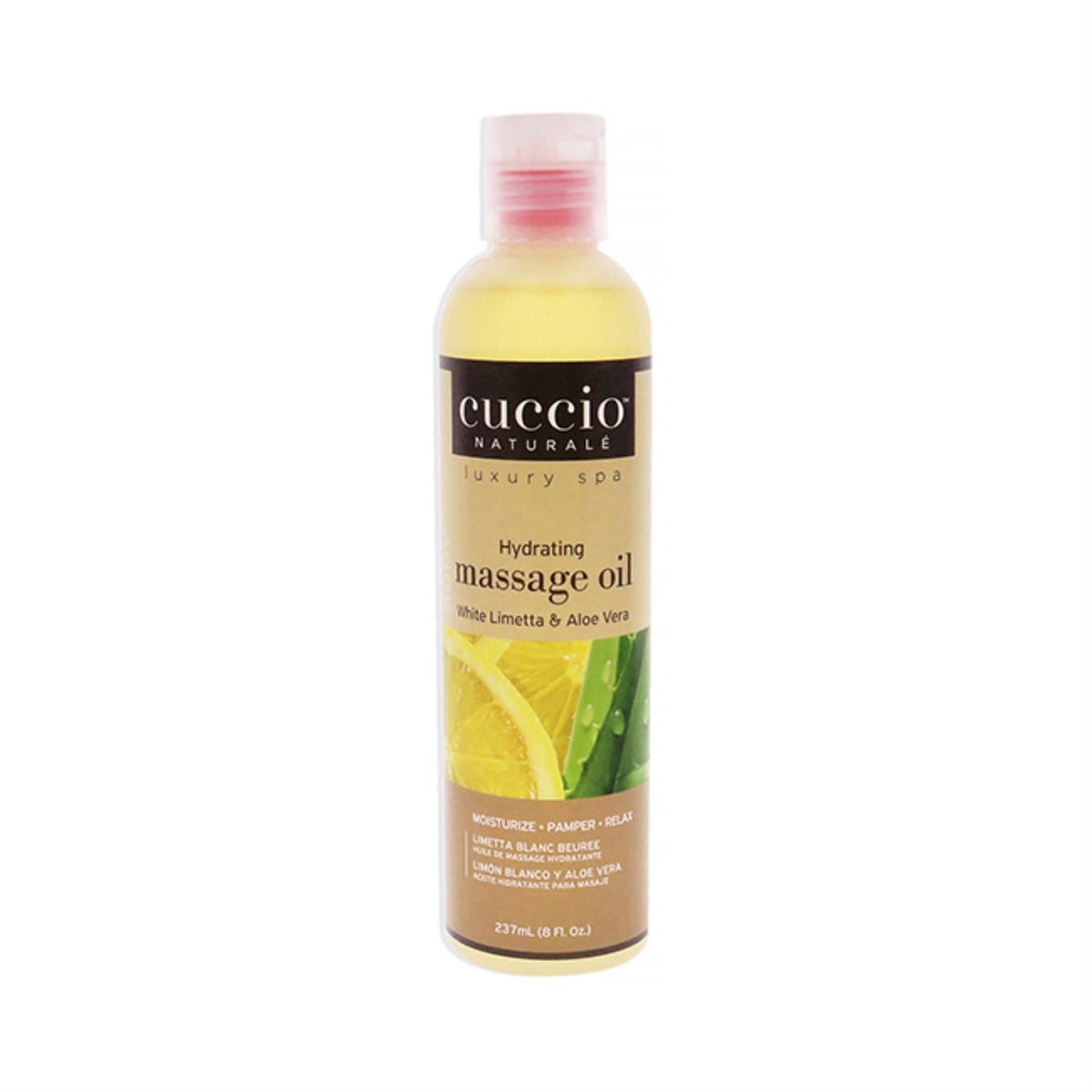 Hydrating Massage Oil  White Limetta and Aloe Vera by Cuccio Naturale for Unisex  8 oz Oil