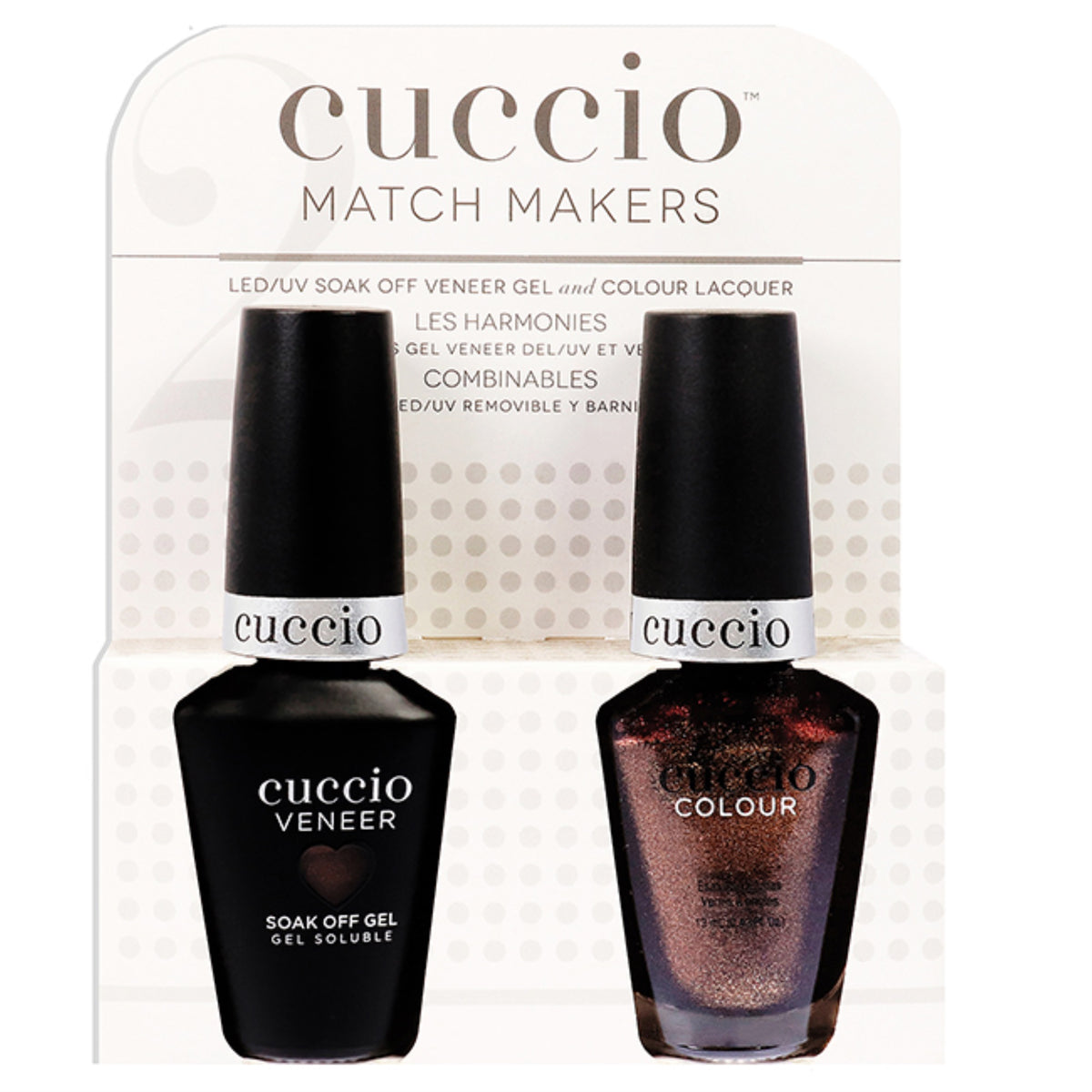 Match Makers Set  Brownie Points by Cuccio Colour for Women  2 Pc 044oz Veneer Soak Of Gel Nail Polish  043oz Colour Nail Po