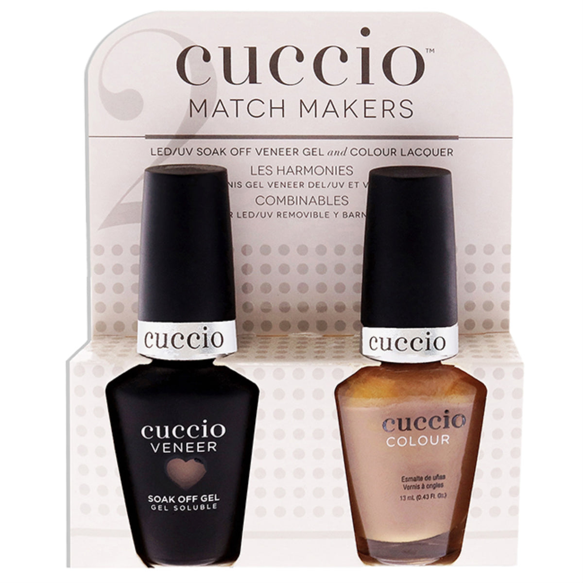 Match Makers Set  See You Latte by Cuccio Colour for Women  2 Pc 044oz Veneer Soak Of Gel Nail Polish  043oz Colour Nail Pol