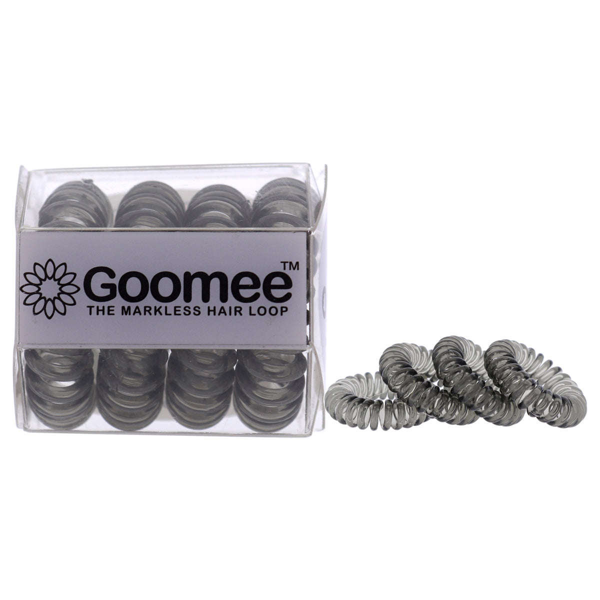 The Markless Hair Loop Set  Charcoal by Goomee for Women  4 Pc Hair Tie