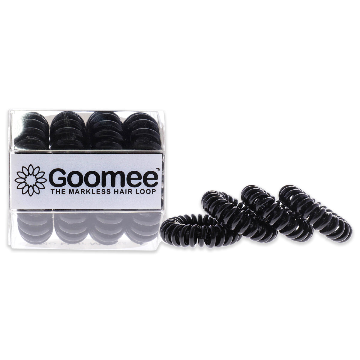 The Markless Hair Loop Set  Midnight Black by Goomee for Women  4 Pc Hair Tie