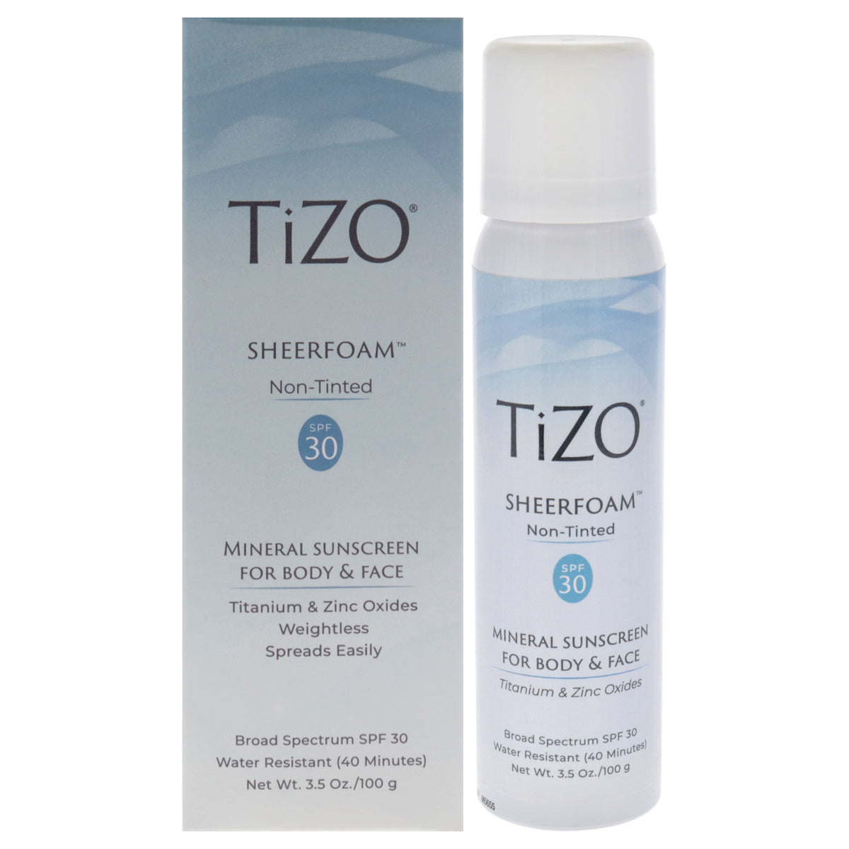 SheerFoam Body And Face NonTinted SPF 30 by Tizo for Unisex  35 oz Sunscreen