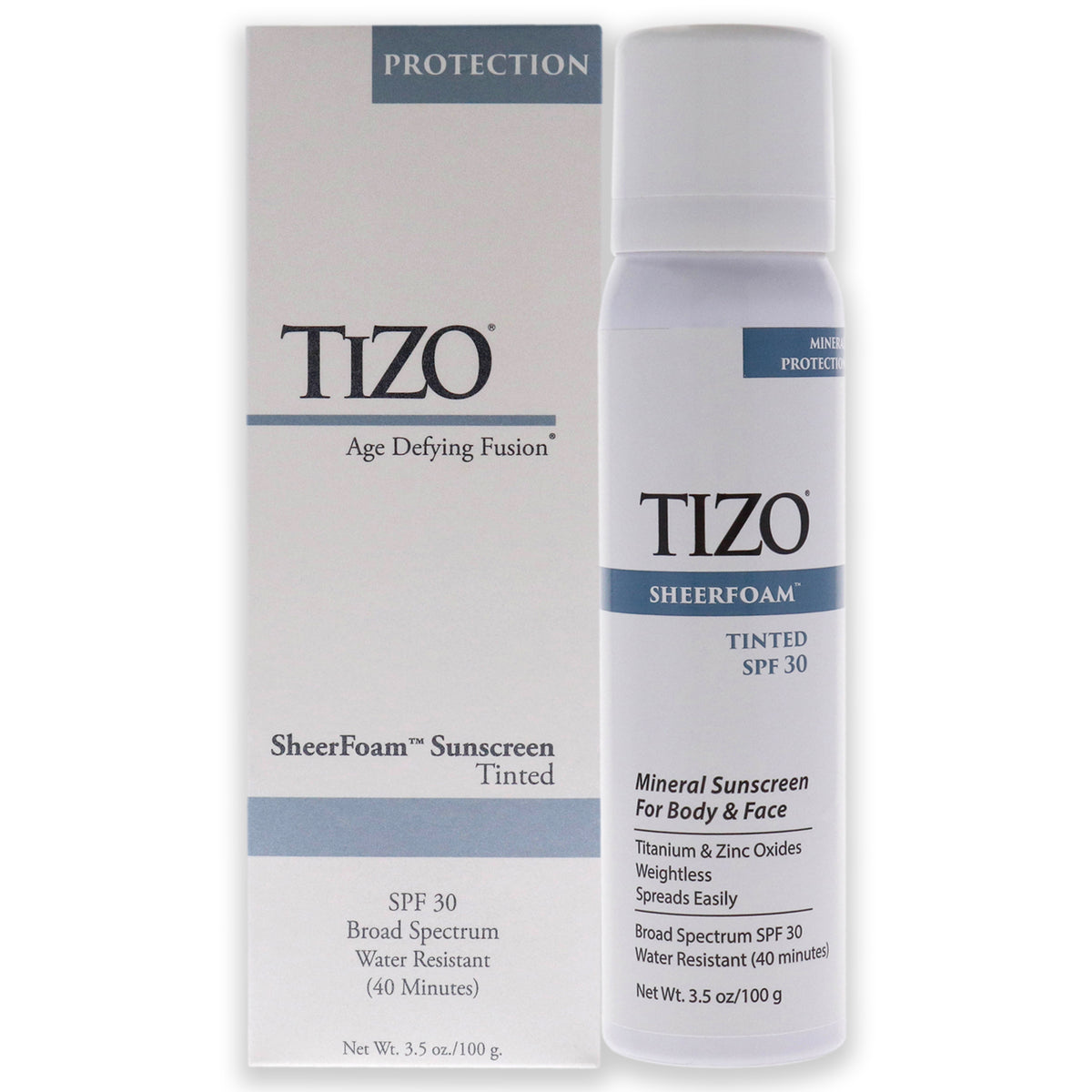 SheerFoam Body And Face Tinted SPF 30 by Tizo for Unisex  35 oz Sunscreen