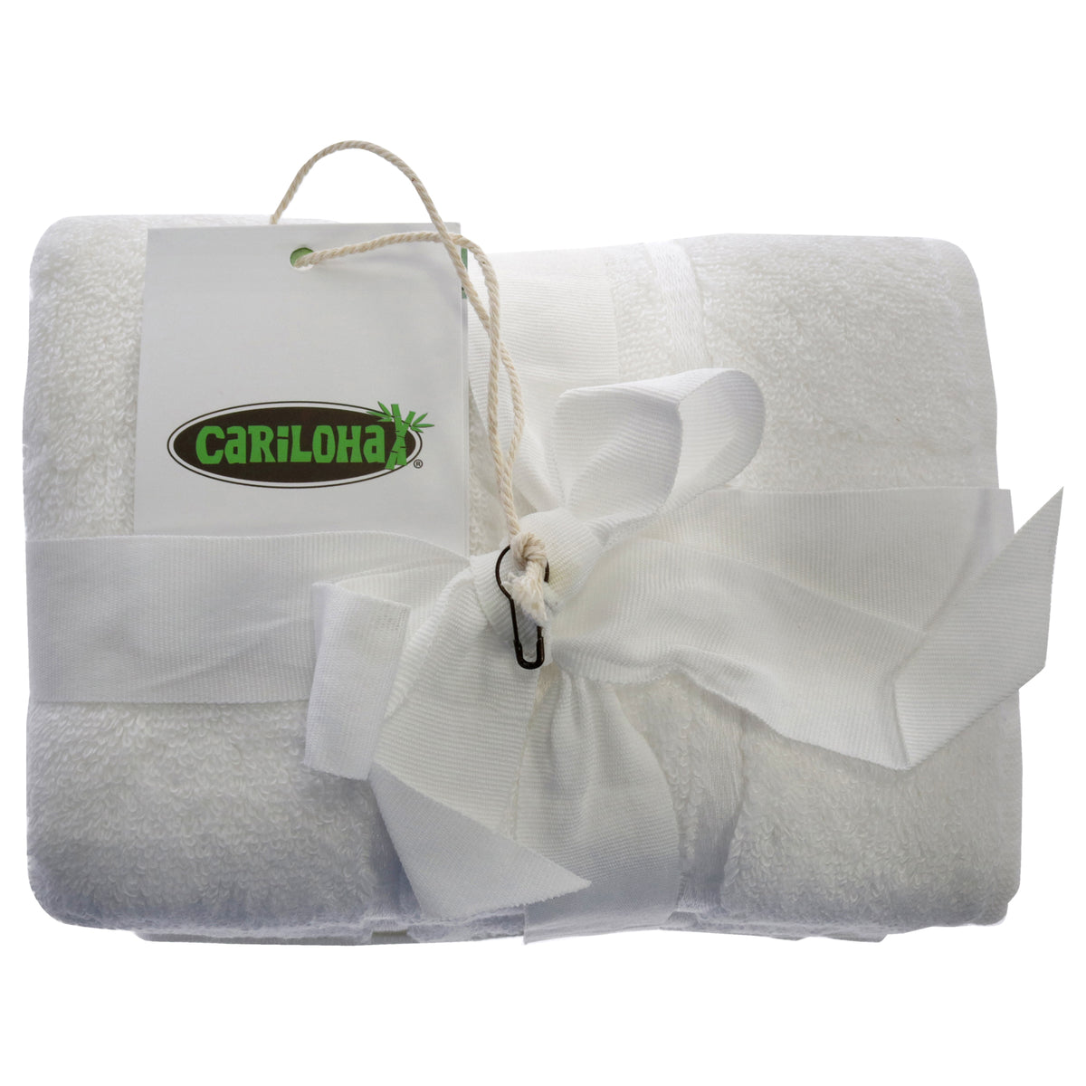 Bamboo Hand Towel Set  White by Cariloha for Unisex  3 Pc Towel