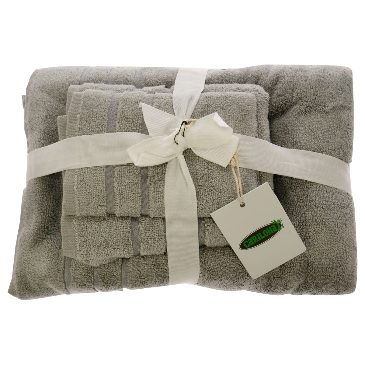 Bamboo Bath Towel Set  Harbor Gray by Cariloha for Unisex  3 Pc Bath Towel  Hand Towel  Washcloth