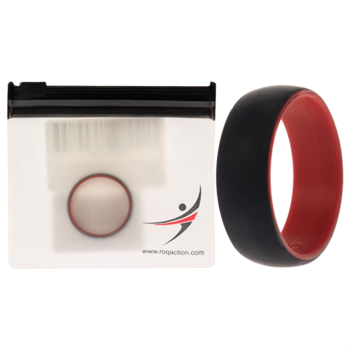 Silicone2Layer Dome Ring  RedBlack by ROQ for Men  16 mm Ring