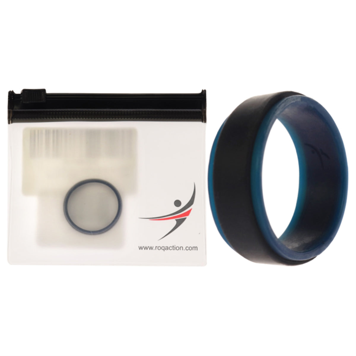 Silicone Wedding 2Layer Step Ring  BlueBlack by ROQ for Men  11 mm Ring