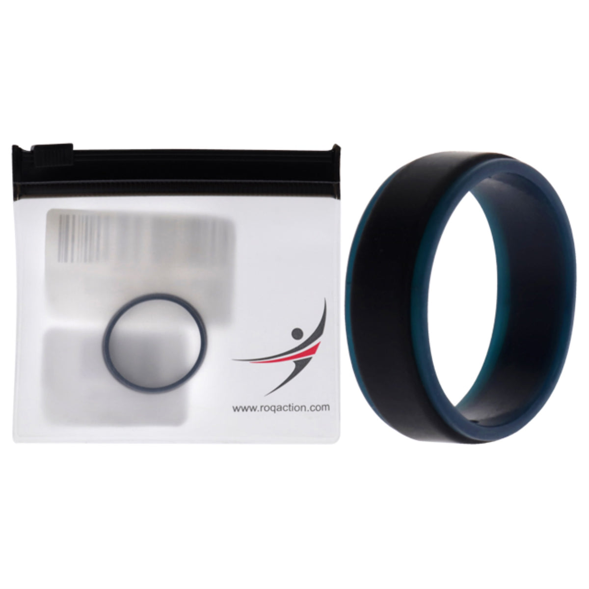 Silicone Wedding 2Layer Step Ring  BlueBlack by ROQ for Men  13 mm Ring