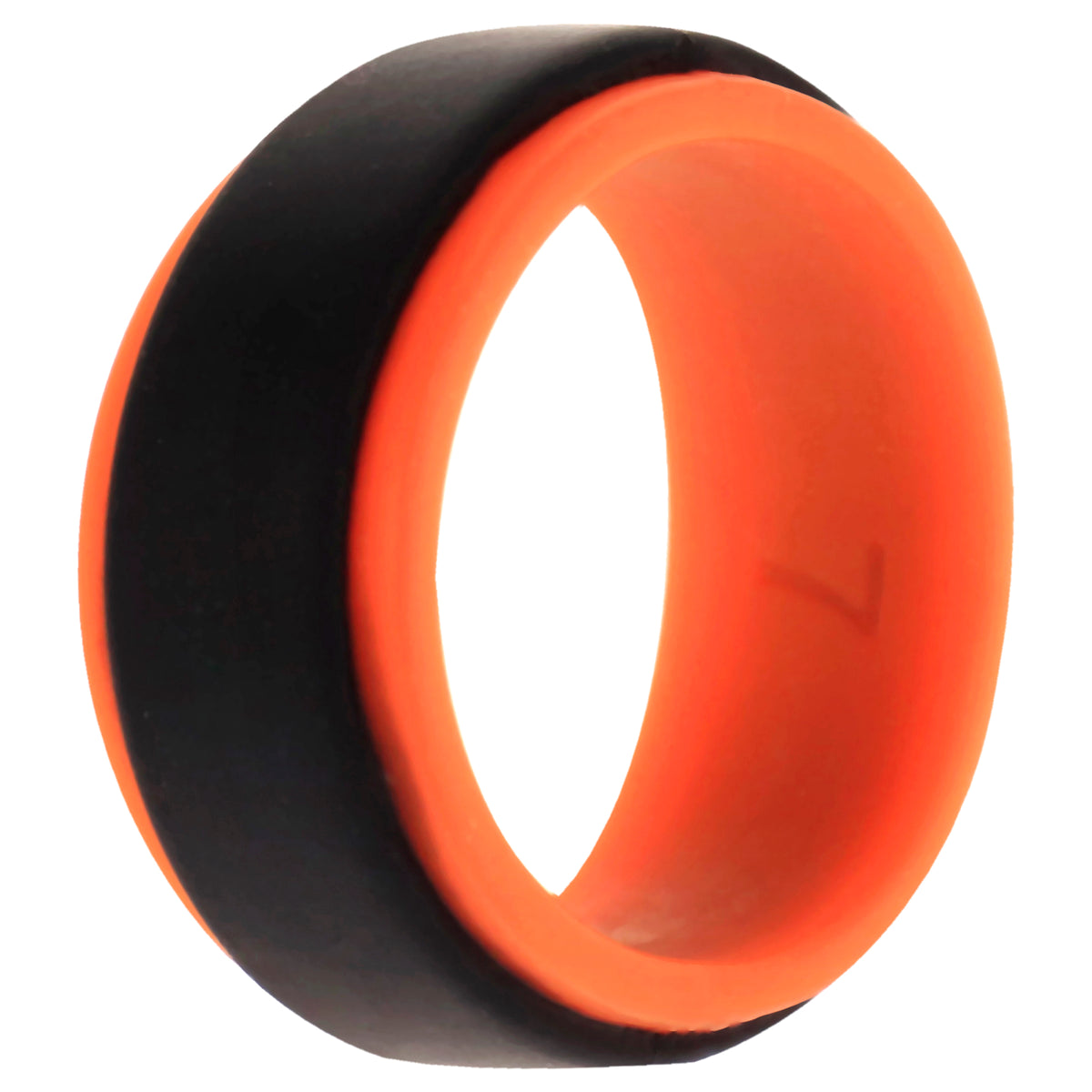 Silicone Wedding Step Ring  OrangeBlack by ROQ for Men  7 mm Ring