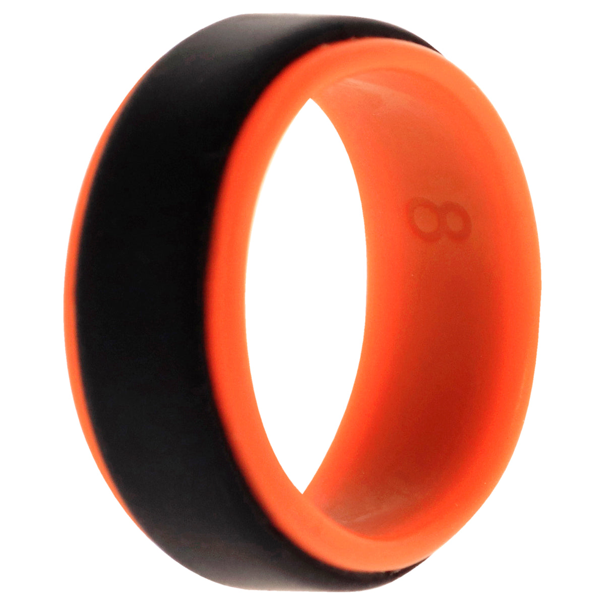 Silicone Wedding Step Ring  OrangeBlack by ROQ for Men  8 mm Ring