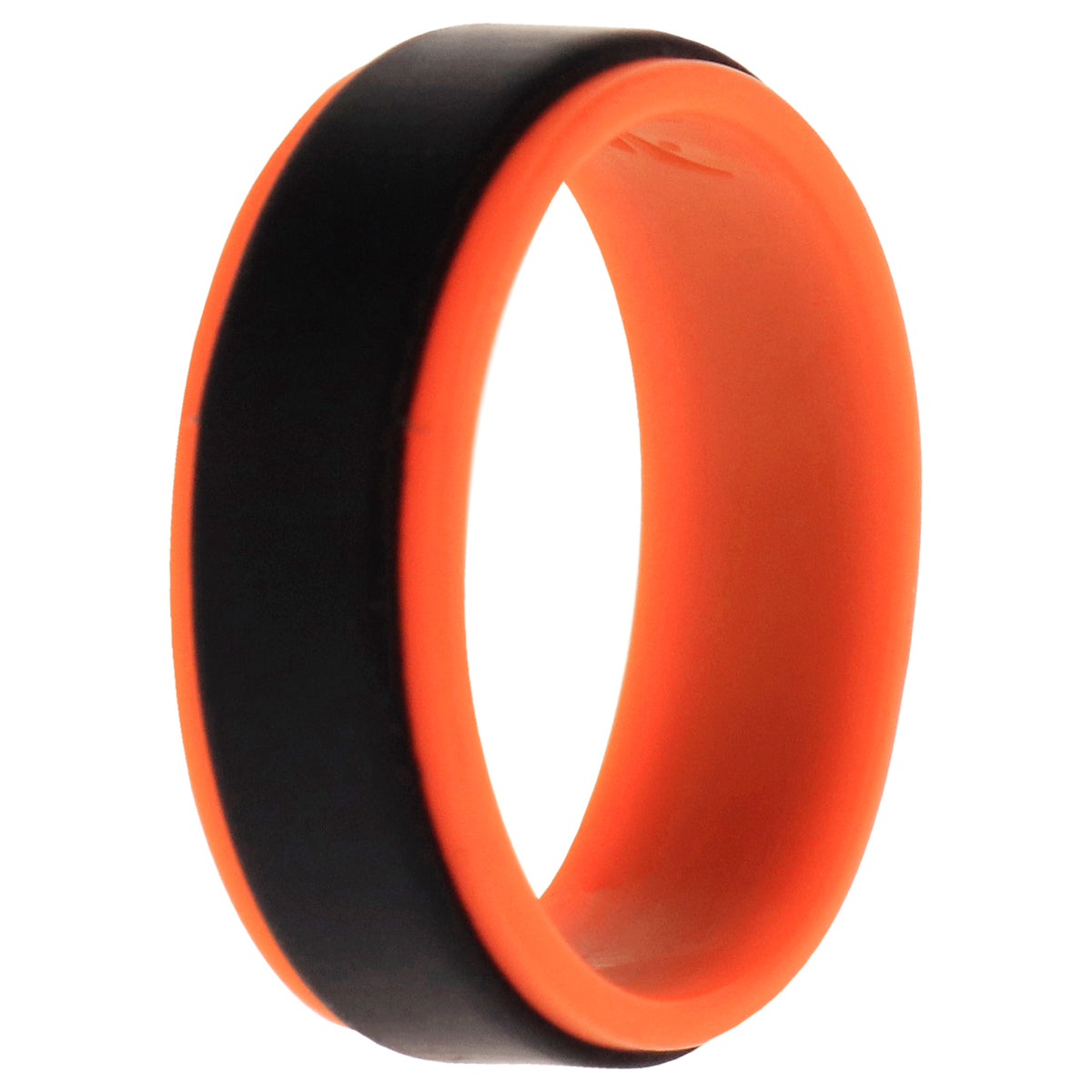 Silicone Wedding Step Ring  OrangeBlack by ROQ for Men  10 mm Ring