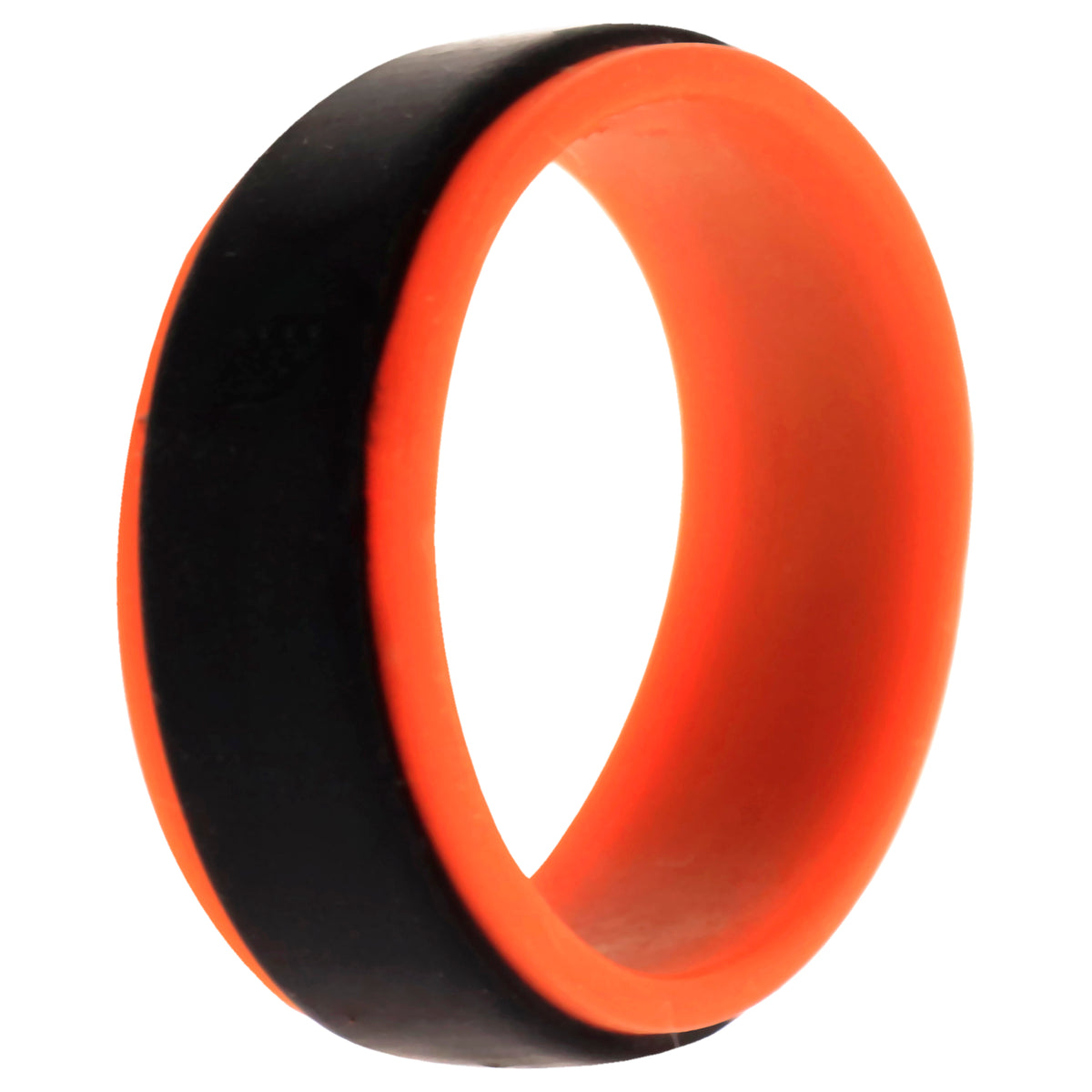 Silicone Wedding Step Ring  OrangeBlack by ROQ for Men  11 mm Ring