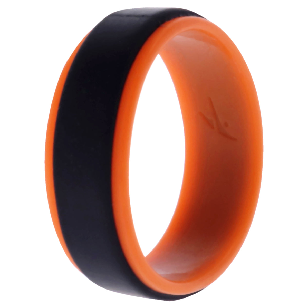 Silicone Wedding Step Ring  OrangeBlack by ROQ for Men  12 mm Ring